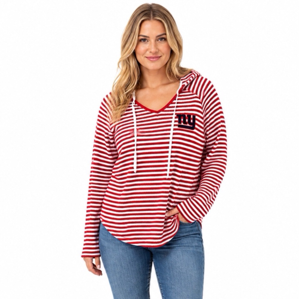 New York Giants Womens Hoodie Size Large Knit Embroidered Logo Lightweight New